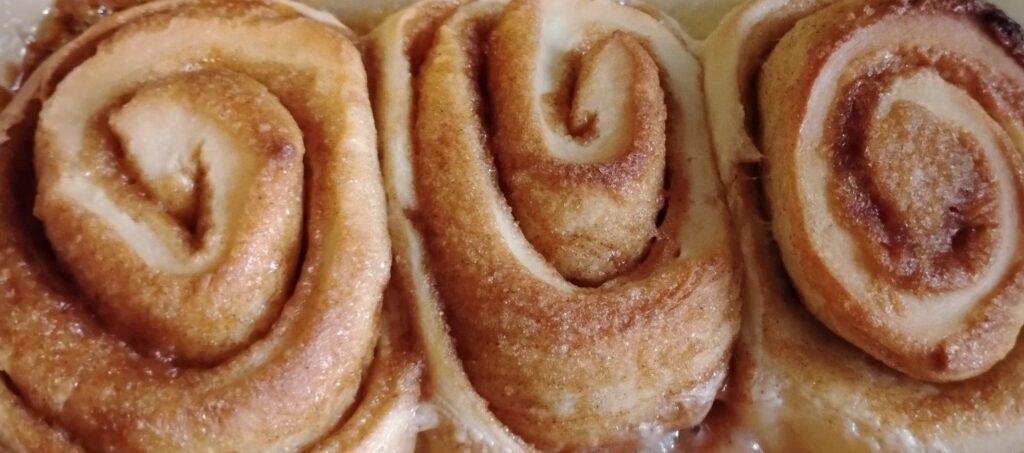 cinnamon rolls baked by Sabrina Buckner the owner of 7 Loaves in Lexington, North Carolina February 2026