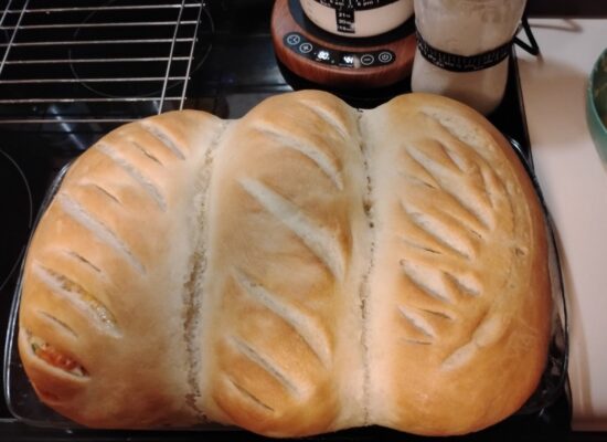 freshly baked bread loaves