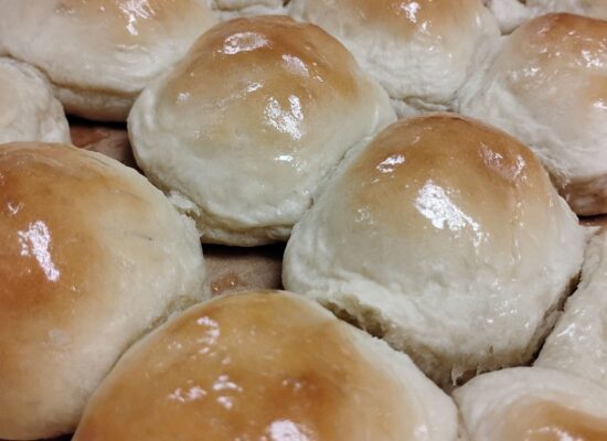 freshly baked dinner rolls