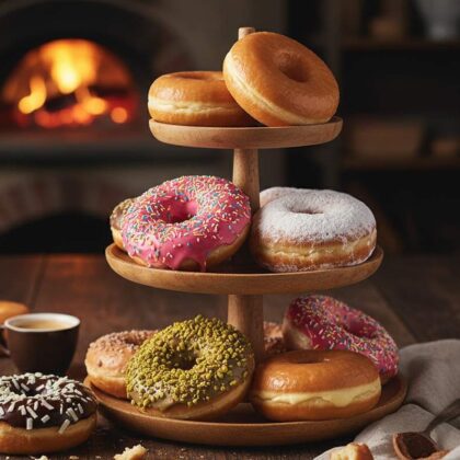 Doughnuts baked by Sabrina Buckner the owner of 7 Loaves in Lexington, North Carolina February 2026